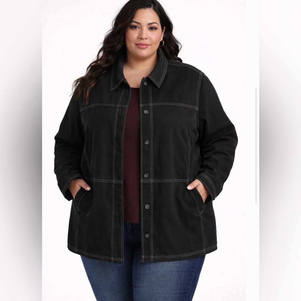 ‼️ EUC Black Suede-Like Light Jacket 2X